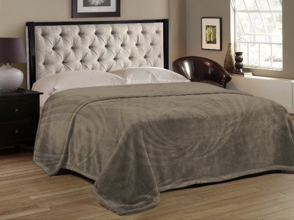 Κουβέρτα Υπέρδιπλη Βελουτέ Ανοικτό Καφέ Super Soft Γαρύφαλλο | Γαρύφαλλο - Λευκά Είδη